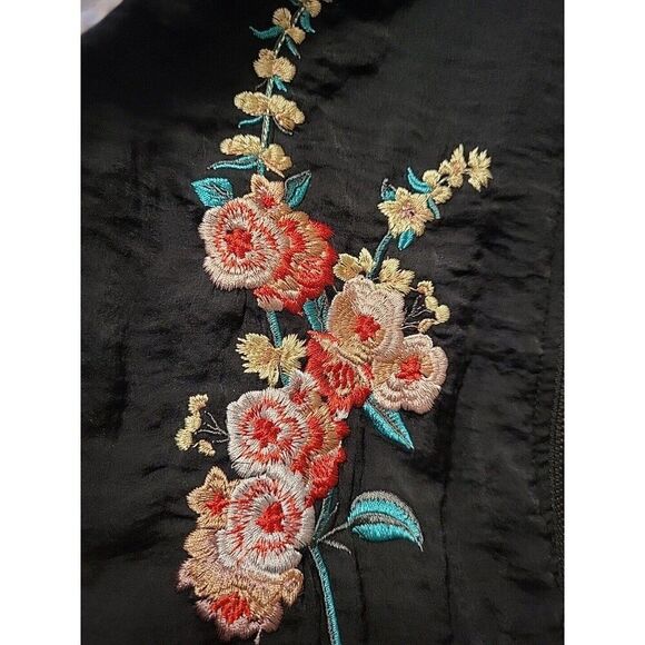 Aqua Womens XS Embroidered Bomber jacket Varsity/Full Zip/Japanese Flora… - Picture 4 of 13